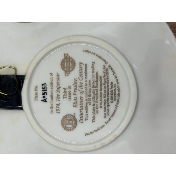 Vintage Bradford Exchange Elvis Presley Guitar Collector Plate 1992 TCB Gift - Picture 8 of 10